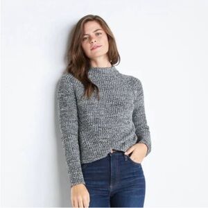 Marine Layer Cleo Mock Neck Sweater Heather Gray, Size Large